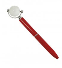 PENNA ROSSA CON MAPPAMONDO TRASPARENTE L. 12cm.  