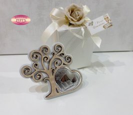 ICONA ALBERO LEGNO CUORE ARGENTO CRESIMA H9CM