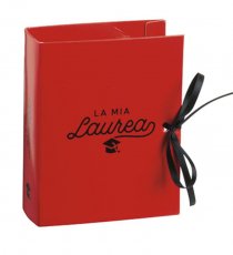 ASTUCCIO LIBRO LA MIA LAUREA P/CONF. 7X6X3 -ROSSO/NERO.  