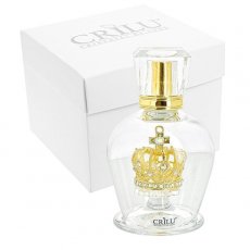 CAMPANA VETRO CON CORONA STRASS ORO 