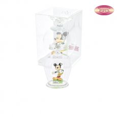 CAMPANA STRASS MICKEY CON ZAINO 8X11 C/AST. TRASPARENTE.