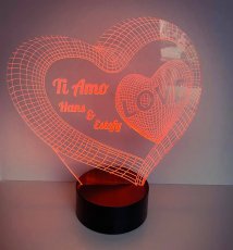 LAMPADA 3D PERSONALIZZATA, ILLUSIONE OTTICA LUCE NOTTURNA LED 25cm