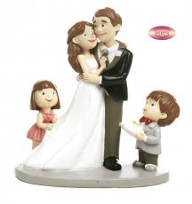 CAKE TOPPER COPPIA SPOSI/DAM-PAG. SPIR. 16.5 CM. RESINA  