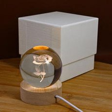 LUCE NOTTURNA SFERA LED ROSA 3D 