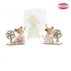 ICONA FIORE BALLERINA SEDUTA HAPPY PIUME 2 ASSORTITI 9,5X9 +SACCHETTO C/AST. BORSETTA